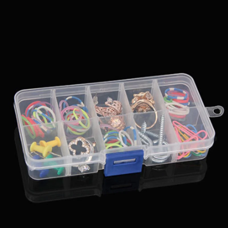 1pcs Box Storage Plastic Organizer Case Jewelry Adjustable Clear Craft Grid Compartment |