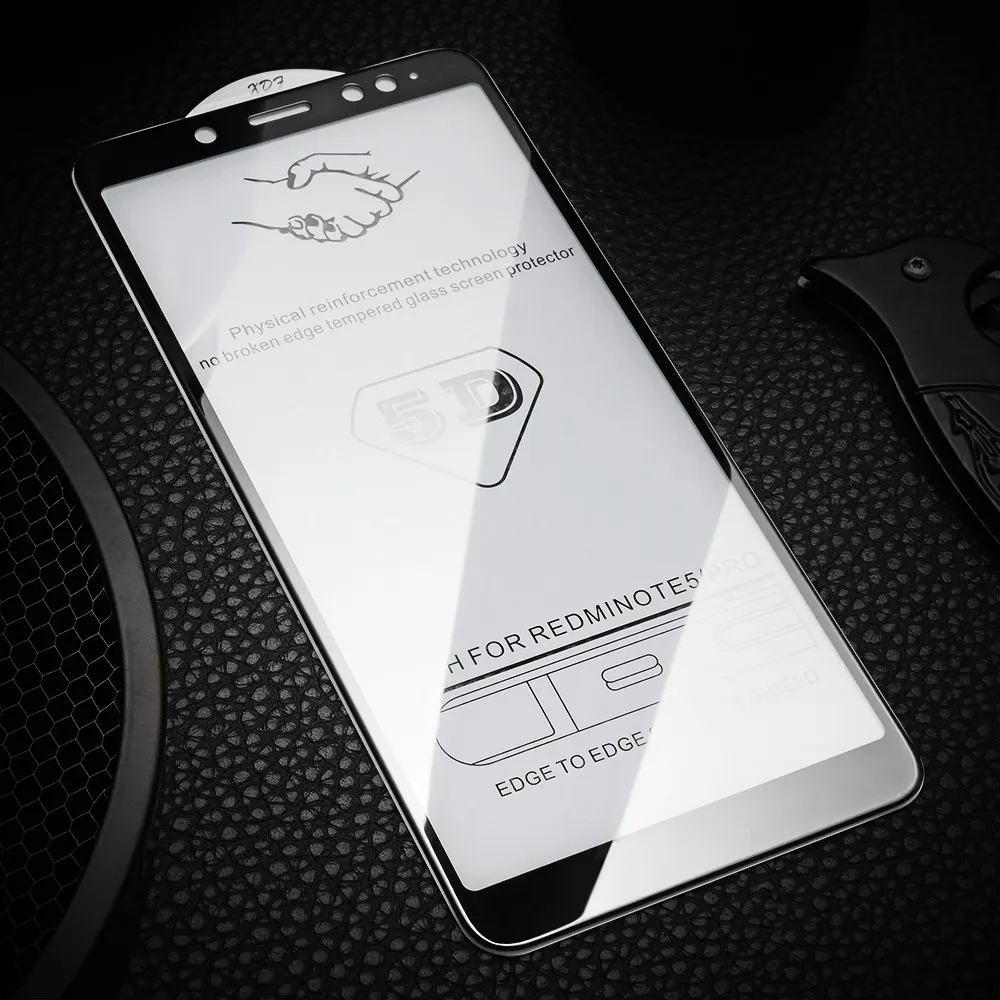 Закаленное Стекло для Xiaomi Redmi Note 5 Экран протектор 5D полное покрытие mi A1 A2 8 SE
