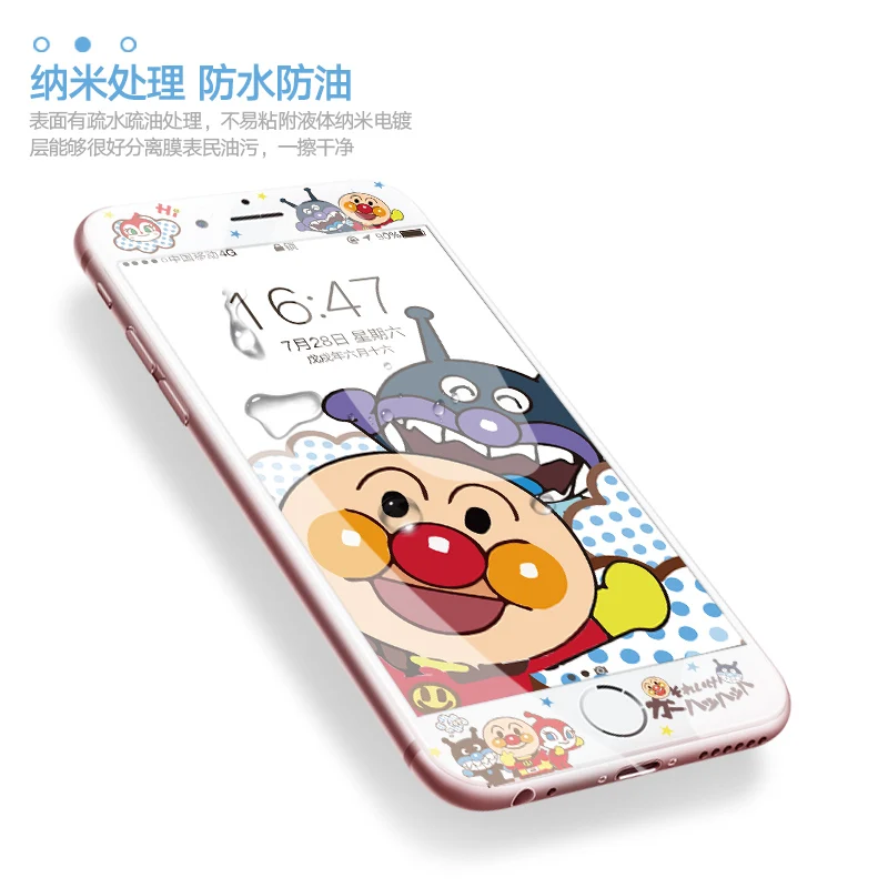 2 шт милый Anpanman для iPhone 8 протектор переднего экрана закаленное стекло устойчивая