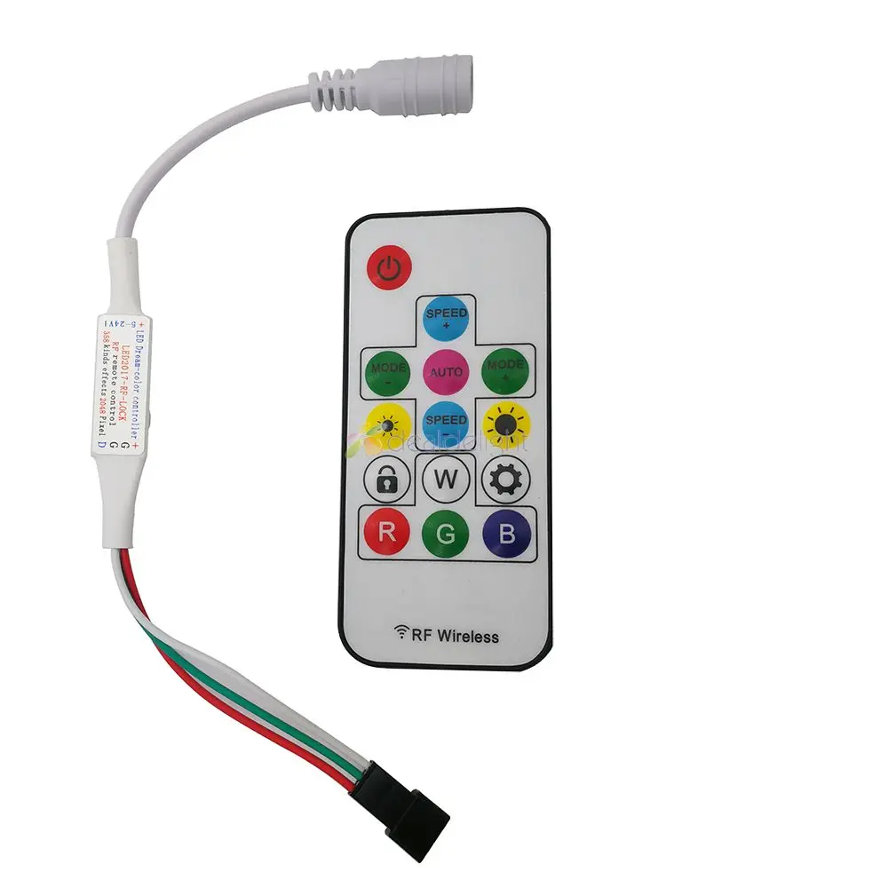 Мини контроллер для светодиодной Пиксельной ленты WS2811 SK6812 WS2812B 6803 1903 с пультом