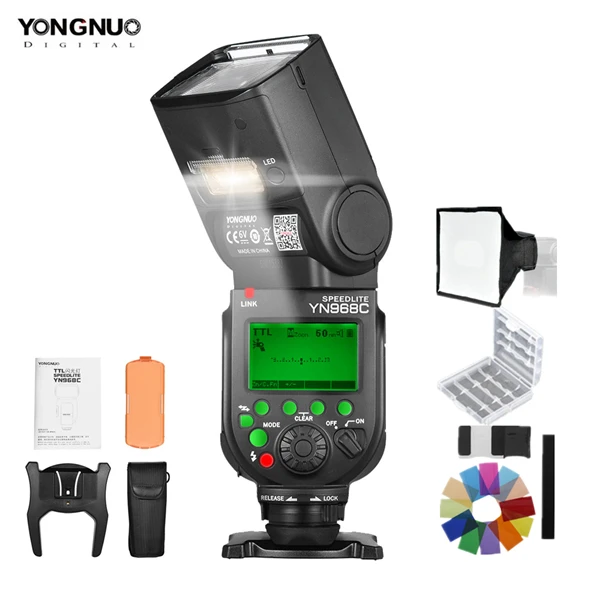 YN968C YONGNUO YN968C Беспроводная ttl вспышка Speedlite для Canon DSLR камер 1/8000s HSS Встроенный светодиодный светильник, совместимый с YN622C YN560 - Цвет: YN968C