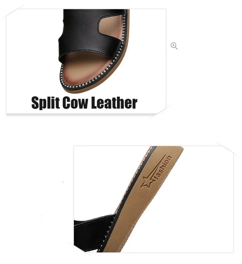 CEYANEAOBeige простой подлинные кожаные шлепанцы летние сандалии женская обувь плоские на низком каблуке сплошной цвет дышащий шлепанцы без задника с открытыми пальцами Для женщин E2149