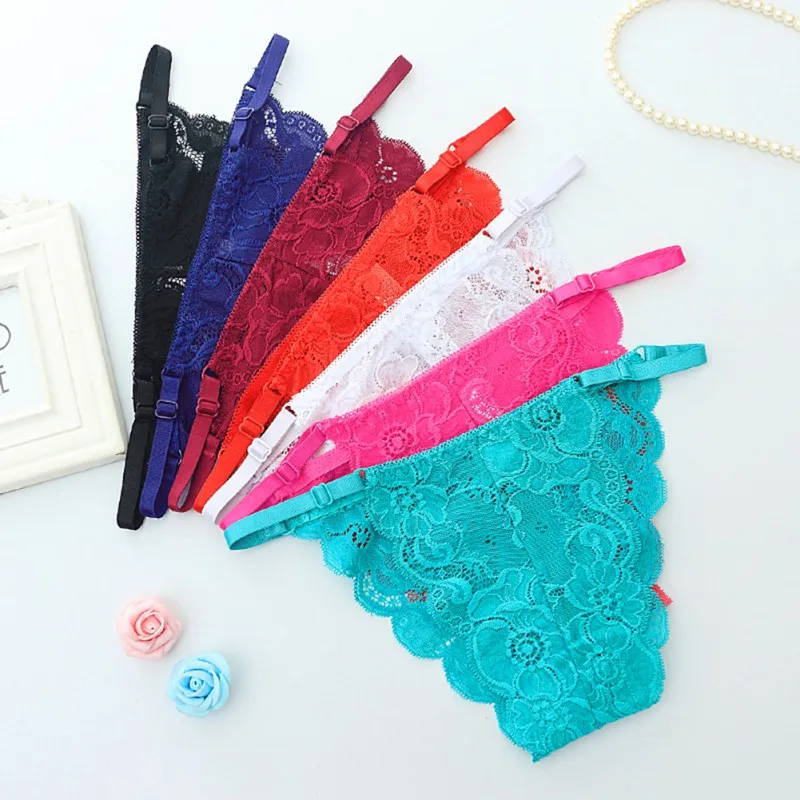 Женские кружевные трусики из хлопка H ROPALIA однотонные стринги с низкой талией