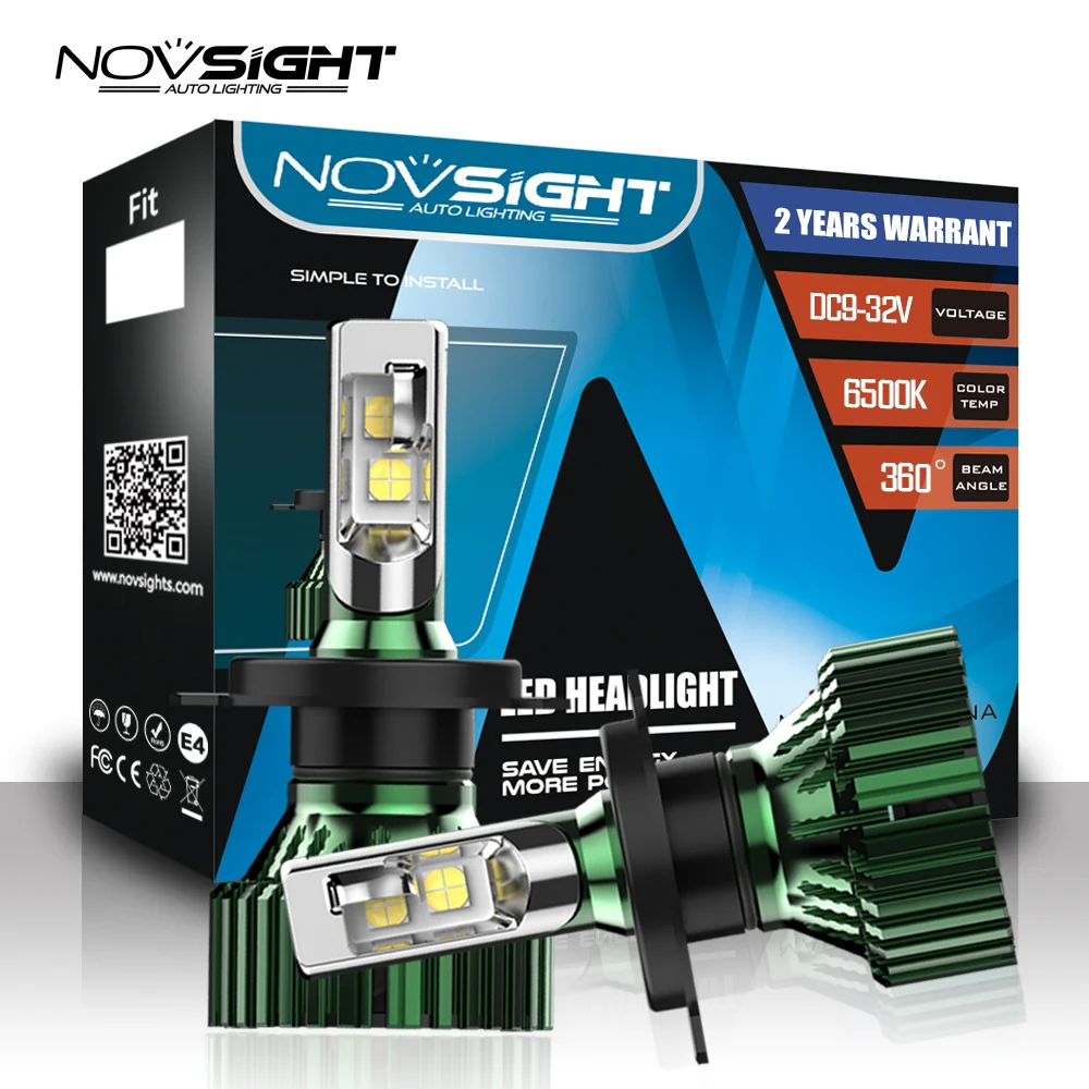 Светодиодная лампа Novsight H4 H7 H11/H8/H9 Автомобильные светодиодные фары