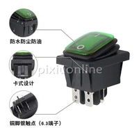 1pc waterproof rocker switch ds687y green 4pins 2shifts 250v 16a free shipping dropshipping on sale