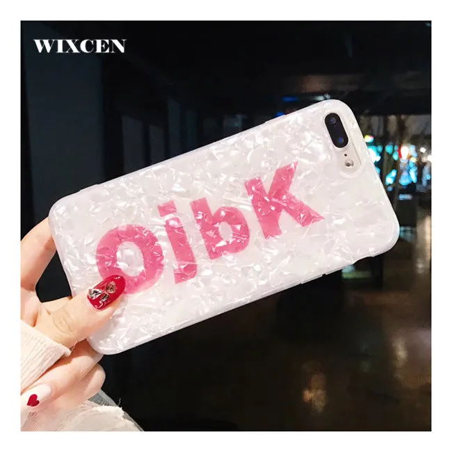 Wixcen Простой Прозрачный чехол с буквенным принтом для Iphone 7 7plus 6 6s 8 Plus X Розовый
