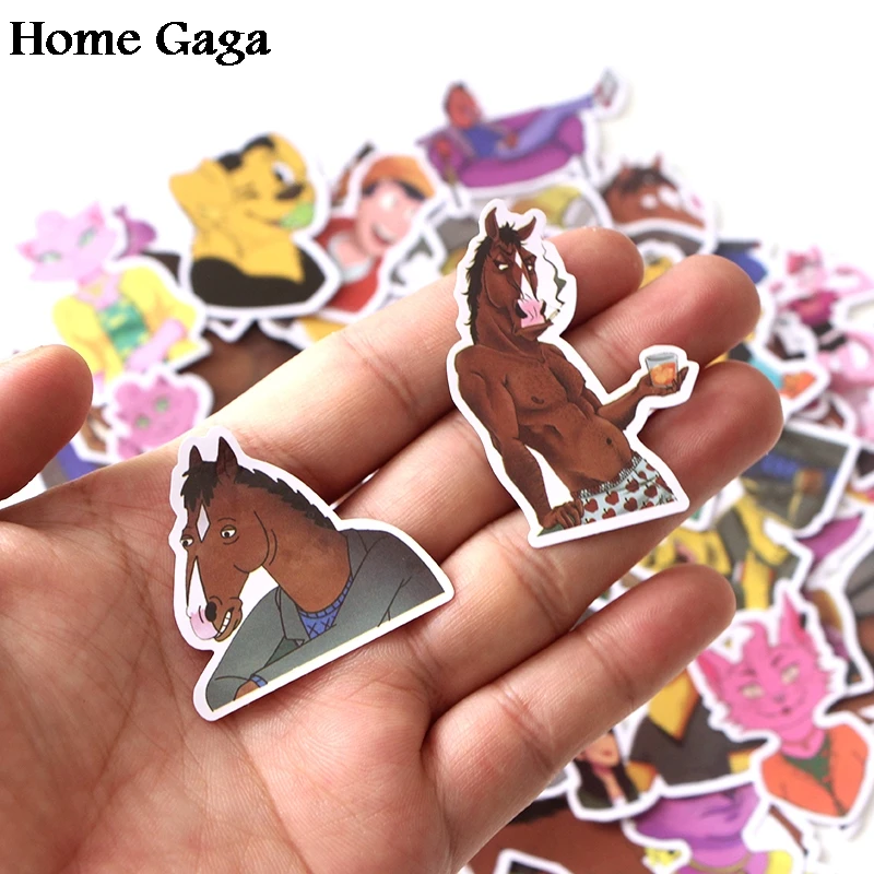 Homegaga 58 шт. BoJack всадник ПВХ водонепроницаемый мультфильм для скрапбукинга альбом багаж скейтборд телефон настенная гитарная наклейка D1802