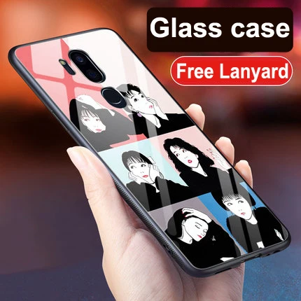 A14 Для LG G7 чехол G7ThinQ животный узор закаленное стекло задняя крышка чехол LGG7 G7 ThinQ G710 ударопрочный стеклянный чехол для LG G7 тонкий Q - Цвет: A14