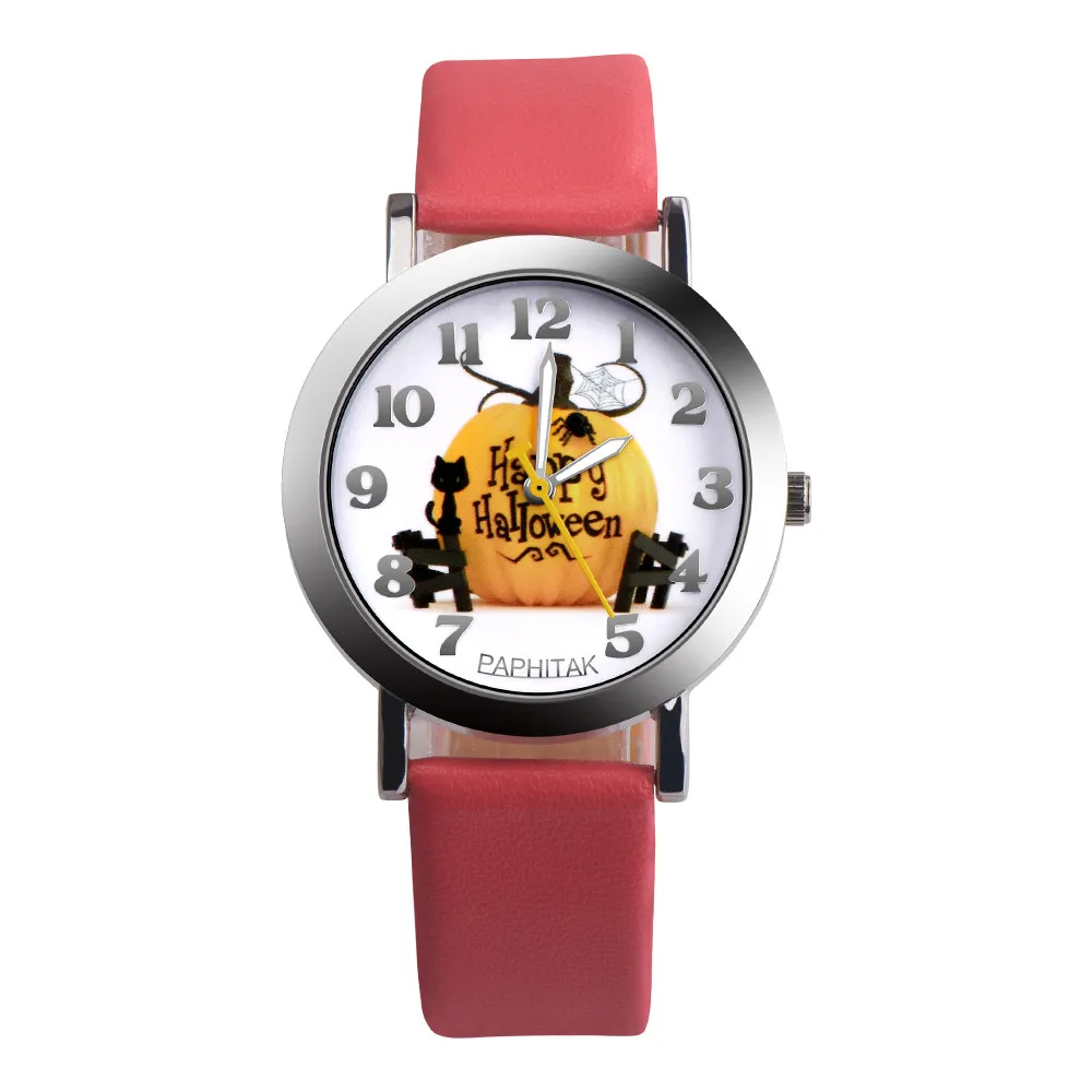 Лидер продаж 2017 модные рождественские аналоговые кварцевые часы с кожаным