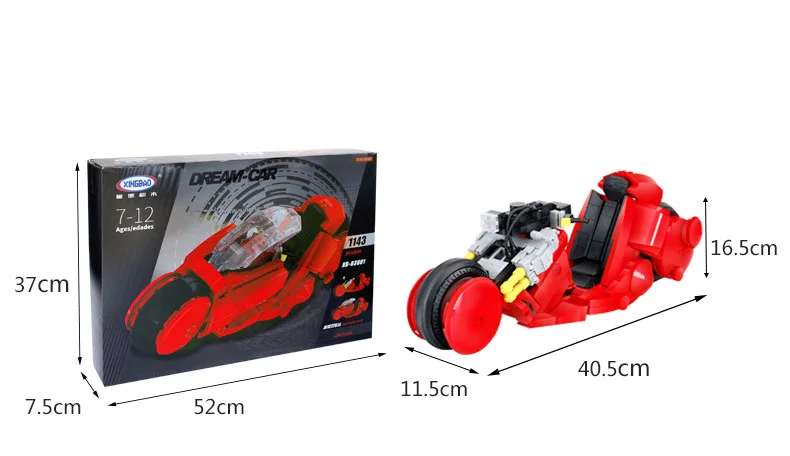 Горячая фильм креативные автомобили мечты MOC Citizen Kaneda Akira мотоцикл строительный блок Модель Кирпичи игрушки для детей Коллекция подарков