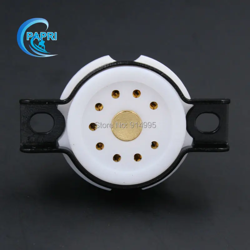 PAPRI 10 шт. 9pin PTFE трубка гнездо Позолоченные DIY латунные ножки шасси крепление для 6DJ8