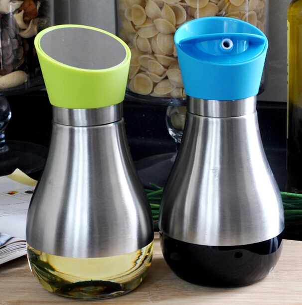 Free shipping Stainless steel oil can 180 rotary bottle cap gravy boat fashion wholesale kitchenware Bairun factory sales|steel park|oiloil packaging