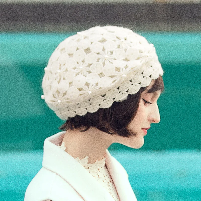 Цветочный берет шапка для женщин весна-осень береты Корейская версия милые