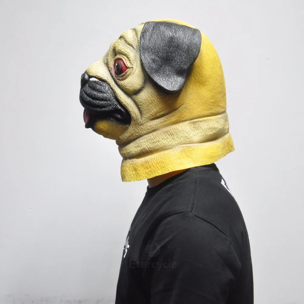Хэллоуин маски животных пес Шарпей латексная маска для взрослых резиновый