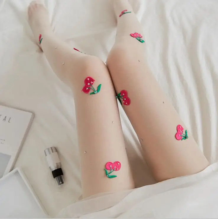 Вишневый ручной шелковые чулки | Женская одежда