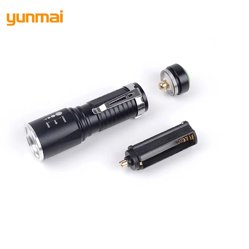 Мини ффонарь со светодиодным зумом регулируемый водонепроницаемый фонарик с
