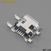 chenghaoran 10pcs micro usb connector heavy plate b type 5pin 0 72mm have curling side female jack for mobile mini usb repair