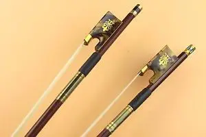 

New PRO Green Sandalwood 4/4 full size Violin Bow frog inlaid copper flower
