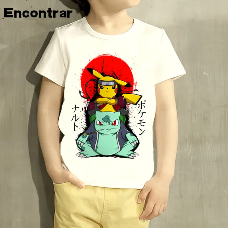 Детская футболка в стиле Наруто Пикачу Тор броня отличные повседневные топы с