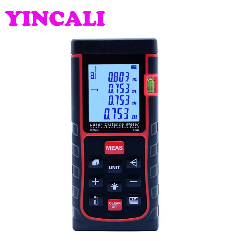 

2 PCS/lot High Precision Laser Rangefinder SW-E50 Handheld Distance Meter measure 50M storage 100 units Area Volume Angle Tape