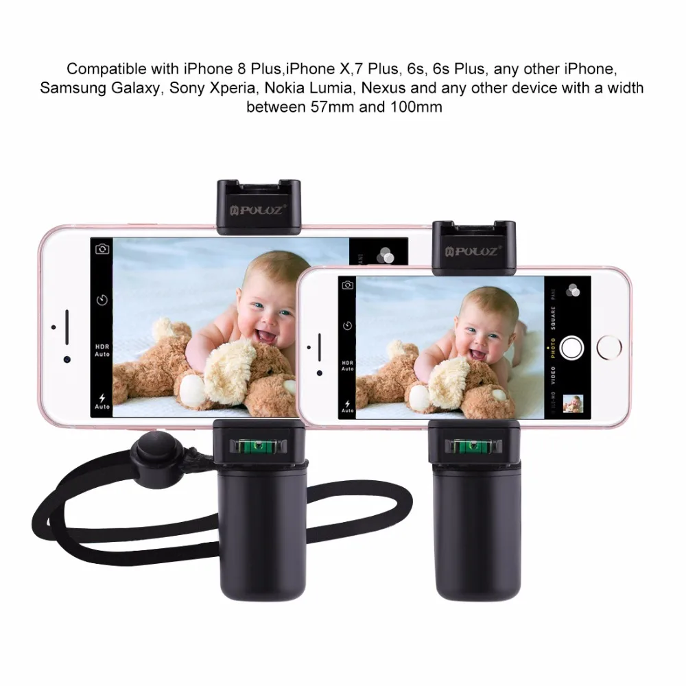PULUZ F Mount рукоятка для смартфона с ремешком на запястье адаптер крепления штатива