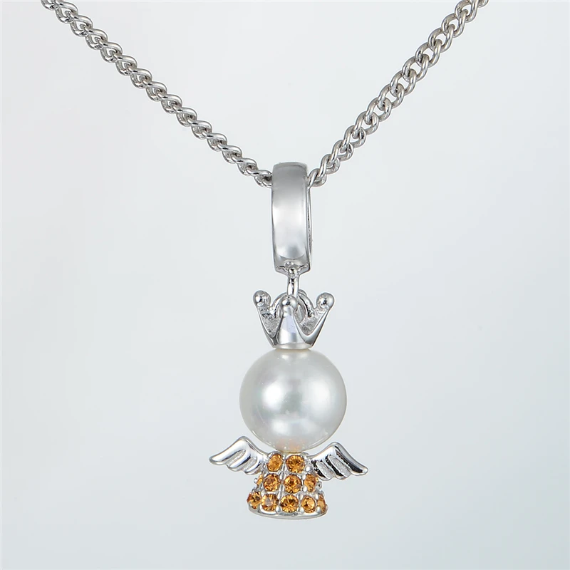 Женский браслет с подвеской в виде короны ангела из серебра 925 пробы | Украшения и