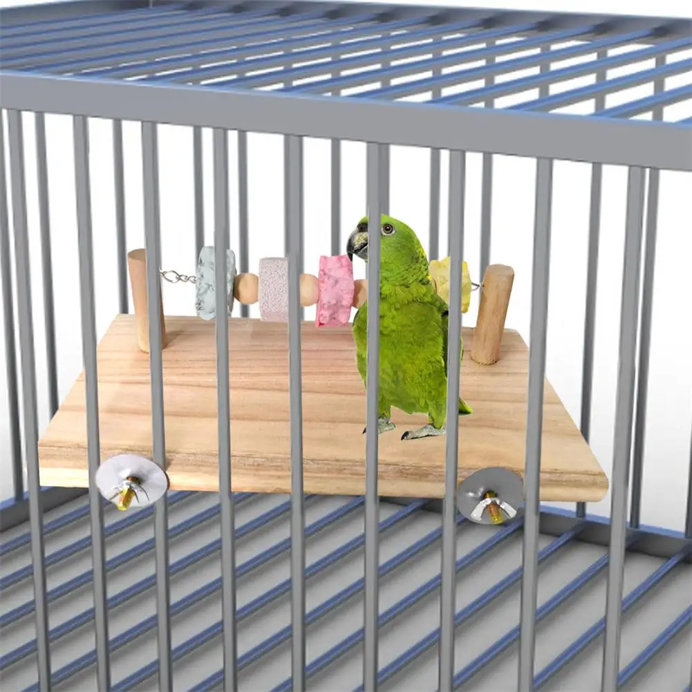 

Parrot Hamster Bite Toy Bird Stand Bar Springboard Swing Small Pet Grindstone String For Small Pets Birds Toys