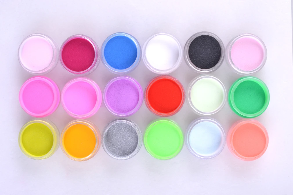 Акриловая пудра для ногтей жидкость 18 цветов сделай сам набор красочных пылевых