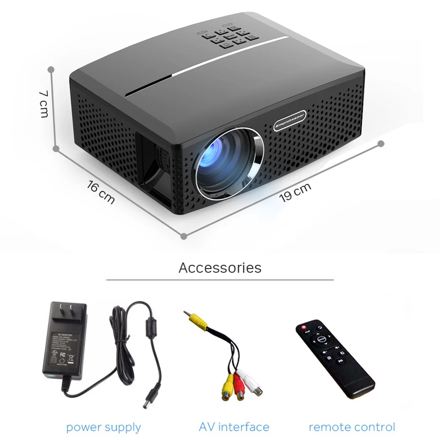 Salange дешевый цифровой проектор GP80 GP80UP 1800 люмен 800*480 HDMI USB PC светодиодный Китай