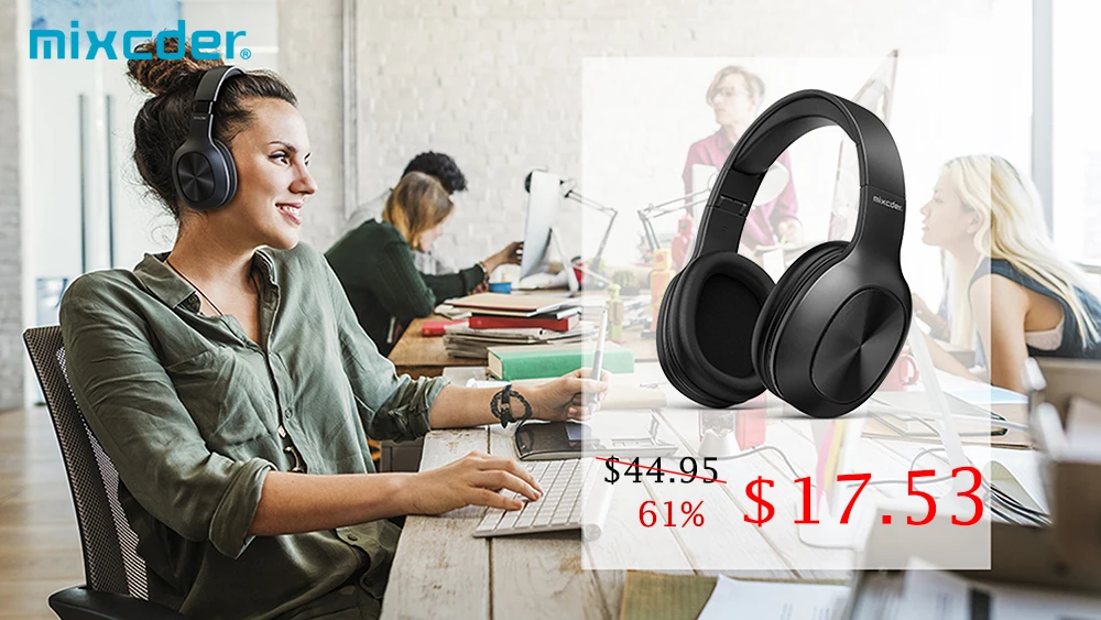 Mixcder E7 активные беспроводные bluetooth-наушники с шумоподавлением с Микрофоном Hi-Fi стерео гарнитура глубокий бас Накладные наушники