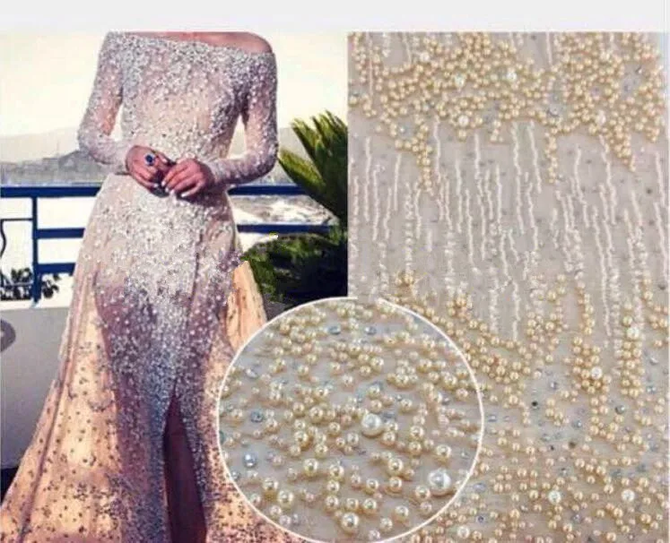 2017 новая модная африканская французская кружевная ткань с бусинами высокого