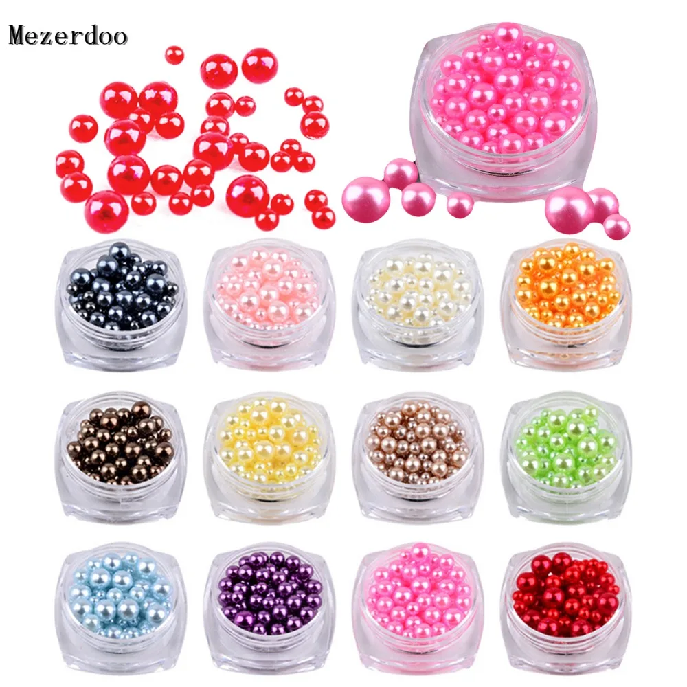 Сделай Сам Япония 3D дизайн ногтей матовый жемчуг красочный круглый шар смешанный