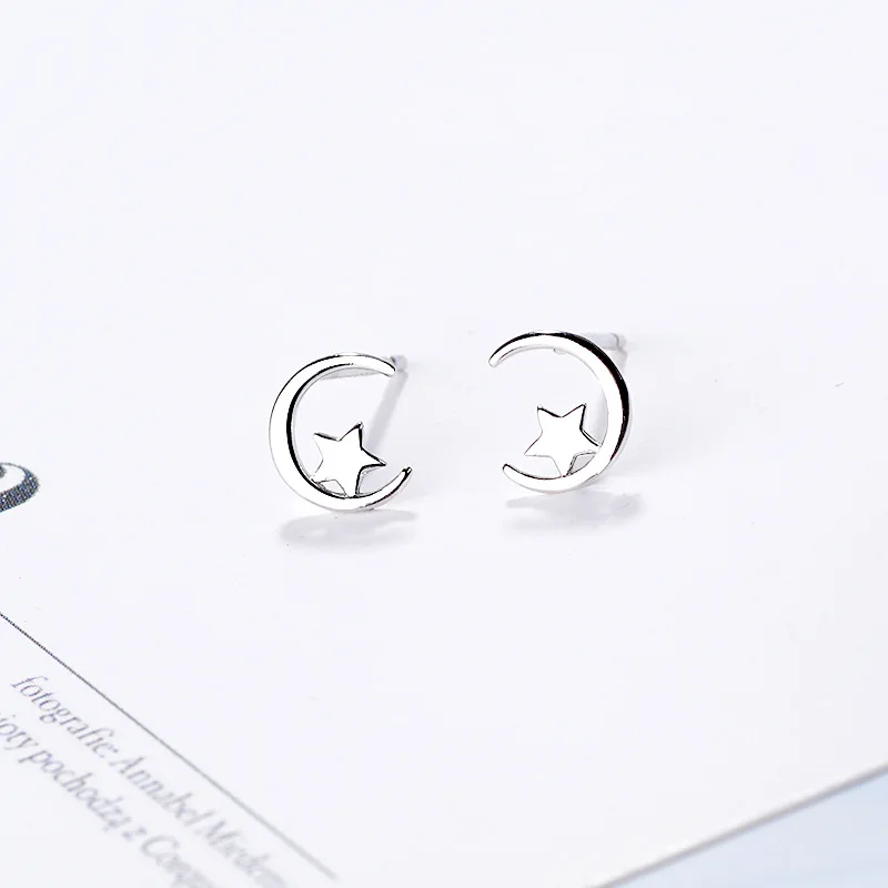 

FENGLI New Arrival Minimalist Silver Color Star Stud Earrings for Women Tiny Matte Star Earring Pendients Party Gifts Jewelry