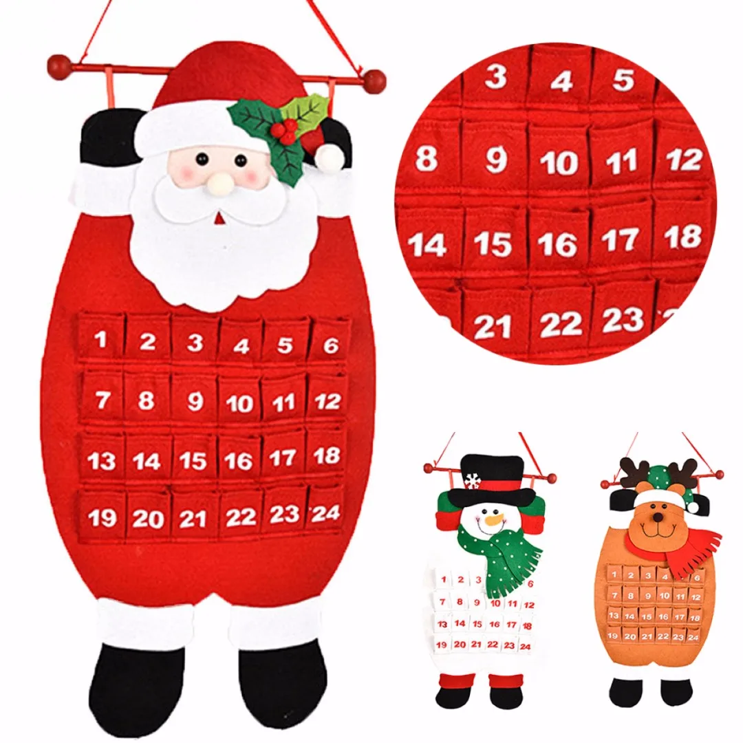 Новинка 2018 г. новогодний декоративный подвесной календарь с Санта-Клаусом