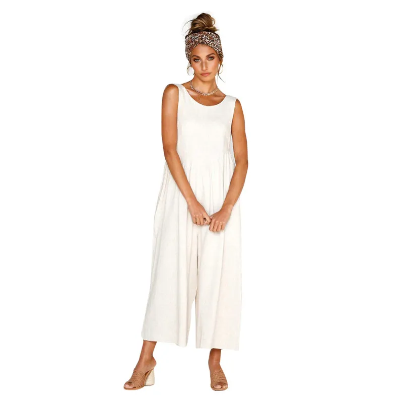 Jumpsuit new women's solid color vest jumpsuit nine pants sexy costumes jumpsuits for women 2019 streetwear body mujer vadim | Женская