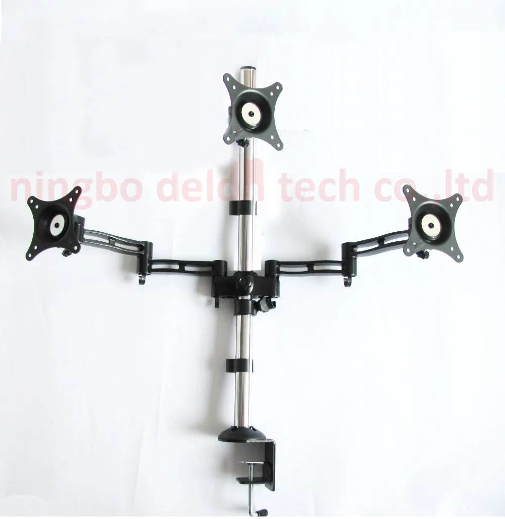 DL-T503TR 1"-27" тройная настольная подставка для монитора вращающийся на 360 градусов кронштейн для экрана кронштейн для настольного кронштейна выдвижной поворотный кронштейн для наклона