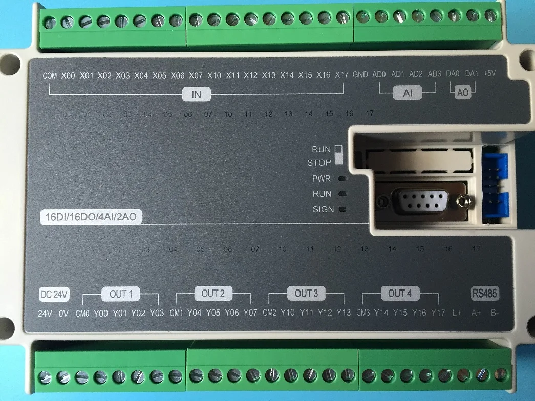 Аналоговый FX3U 48MT 16DI 16DO 4AD 2DA для контроллера Mitsubishi Высокоскоростной импульсный