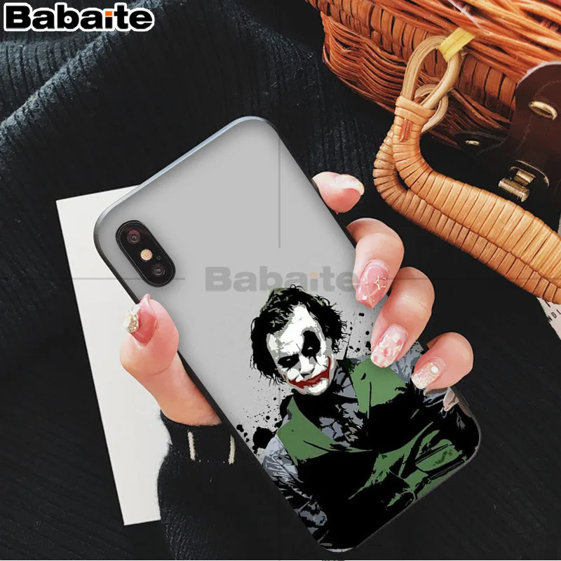 Babaitemic Бэтмен Джокер Харли черный мягкий чехол для телефона iPhone 5 5Sx 6 7 7plus 8 8Plus X XS MAX XR - Цвет: A16