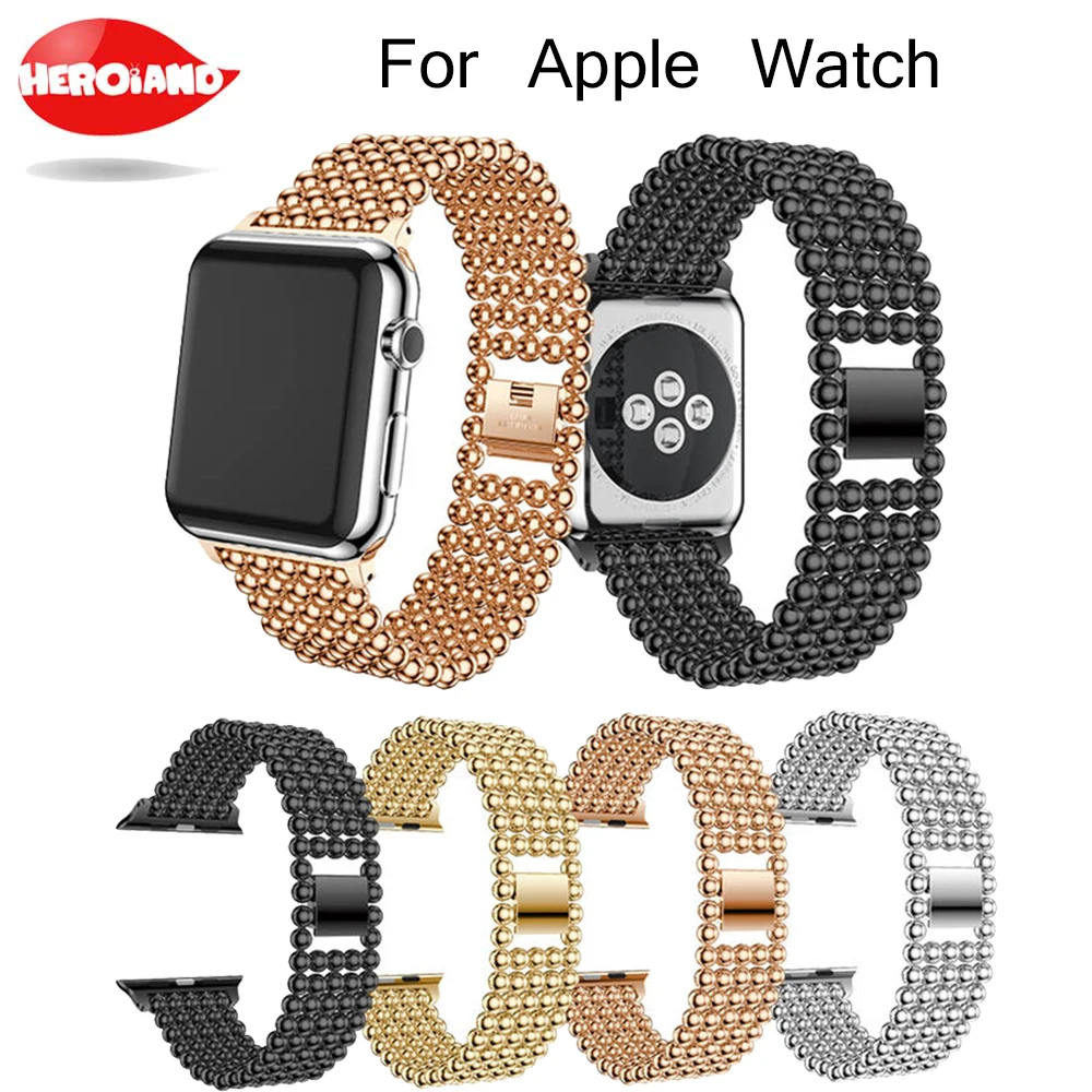 Ремешок для часов Apple Watch 42 мм 38 ремешок Золотой Новый роскошный бисер из