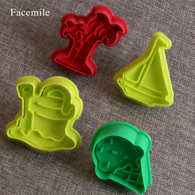

Facemile 4 шт./компл. формочки для печати парусных лодок, пластиковые подарочные декоративные резаки, прямые продажи 03103