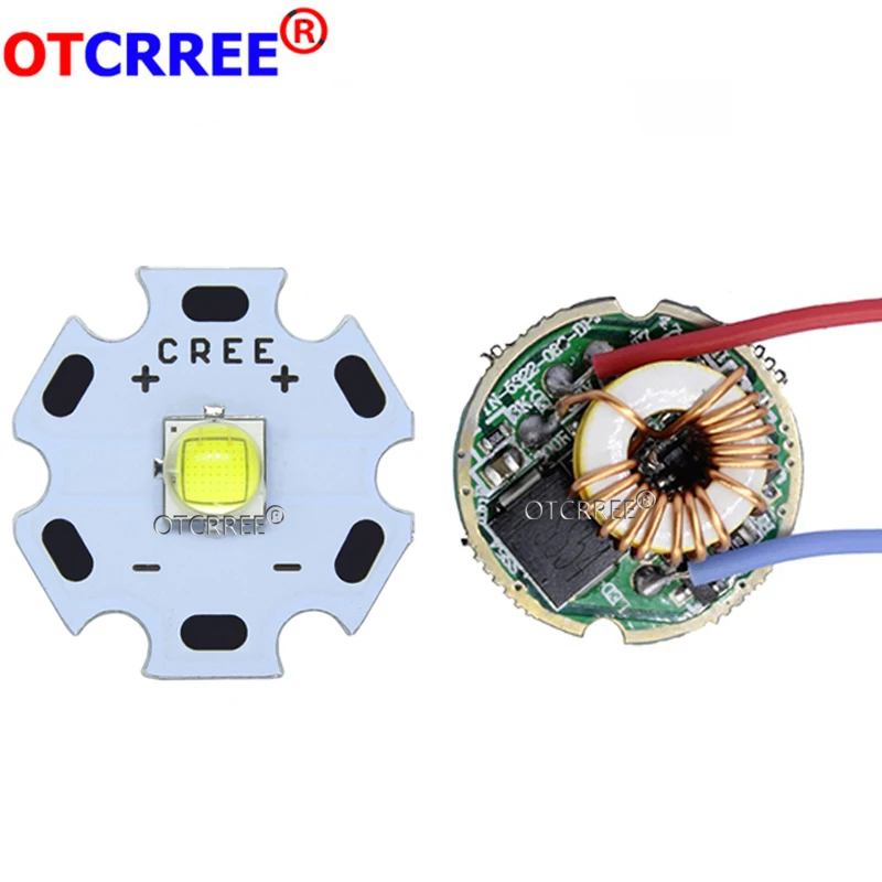 Cree XML2 XM-L2 T6 10 Вт высокой мощности Светодиодный излучатель холодный белый диод 16/20 мм PCB+ 17 мм/22 мм DC3.7V 12V EL драйвер