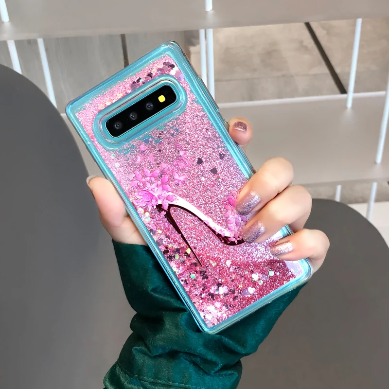 YHBBCASES Единорог каблуки мягкий чехол для Samsung Galaxy S8 S9 S10 Plus Note 8 9 динамические жидкие