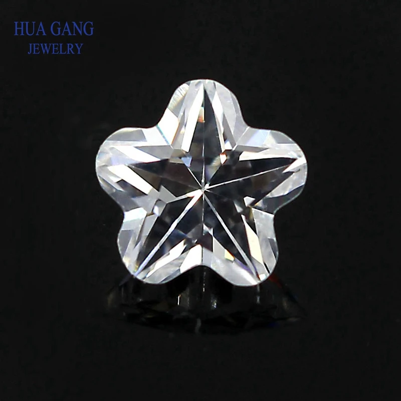 

White Pentacle Plum Shape Brilliant Cut CZ Stone Synthetic Gems Cubic Zirconia For Jewelry Size 2.5x2.5~12x12mm Free Shipping