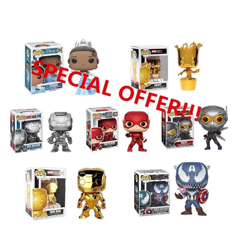Оригинальный Funko pop Marvel dс тема Flash Капитан Америка ОСА Железный человек Groot