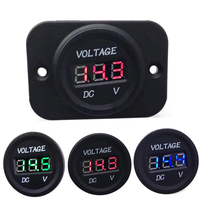 СВЕТОДИОДНЫЙ цифровой дисплей Панель автомобиля Вольтметр Мотоцикл вольтметр