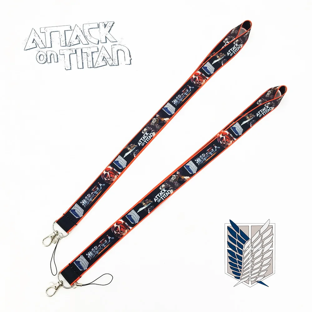 Атака на титановый Ремешок ID значок держатель для ключей шейный ремень детская