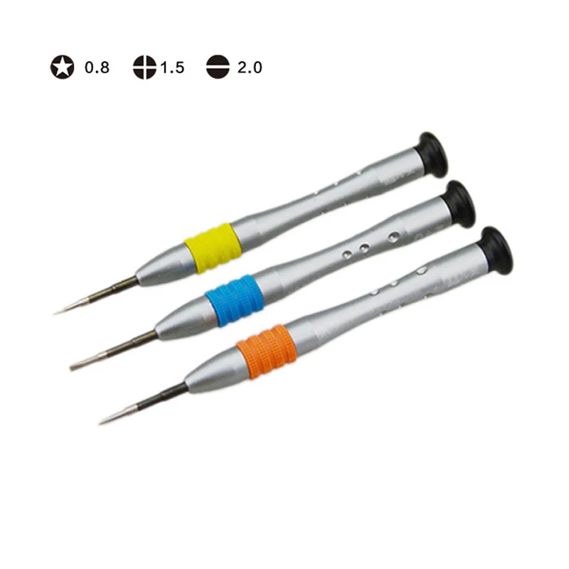 3pcs/set Precision Pentalobe 0.8 Cross Phillips 1.5 Slotted 2.0 screwdriver Tools Set for iPhone Cell Phone Laptop