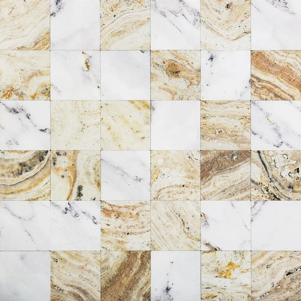 12 &quotx 12&quot мраморная головоломка кожура и палка мозаичная плитка металлический