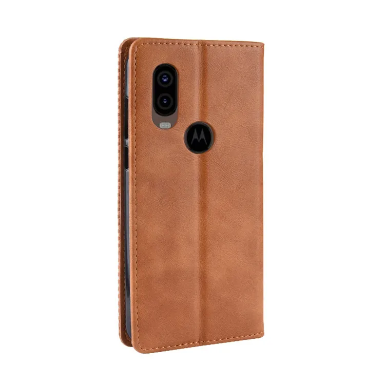 Для Motorola One Vision Чехол кошелек Флип стиль кожаный Винтажный чехол для телефона Motorola One Vision XT1970-1/3 с фоторамкой