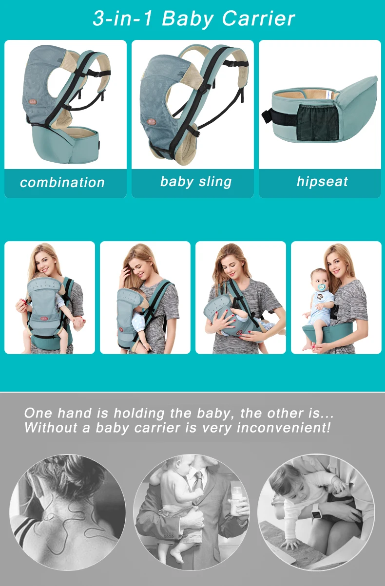 Детская переноска для детей Рюкзак Кенгуру hipseat для младенцев Хипсит(пояс для ношения ребенка) Портативный фронтальная эргономичный слинг сетки